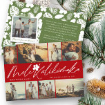 Tarjeta Festiva Mele Kalikimaka Escritura a mano Navidades Foto<br><div class="desc">Admire el espíritu de Mele Kalikimaka con esta impresionante tarjeta de Navidades caligrafía de escritura a mano. Con un moderno diseño de color de 8 fotos, esta única tarjeta de vacaciones captura el estilo tropical hawaiano de la temporada. El saludo "Mele Kalikimaka", que atrae la atención, en un hermoso guión...</div>