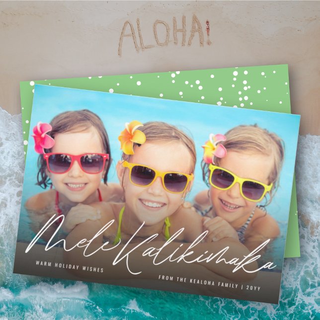 Tarjeta Festiva Mele Kalikimaka Escritura a mano Navidades Foto (Subido por el creador)