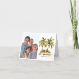 Tarjeta Festiva Mele Kalikimaka Foto de Navidades hawaianos