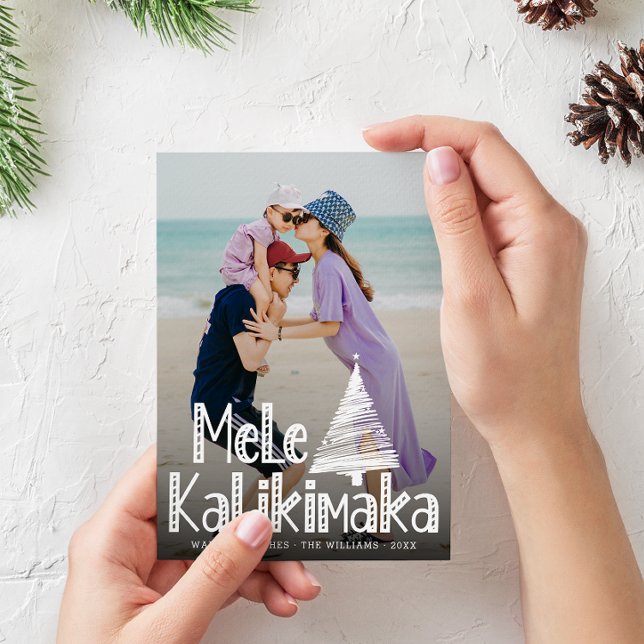 Tarjeta Festiva Mele Kalikimaka Foto moderna hawaiana (Subido por el creador)