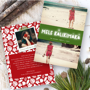 Tarjeta Festiva Mele Kalikimaka Glow 2 Navidades de Collage de fot
