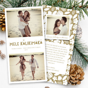 Tarjeta Festiva Mele Kalikimaka Glow 2 Navidades de Collage de fot