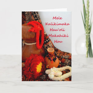 Tarjeta Festiva Mele Kalikimaka Hau`oli Makahiki Hou