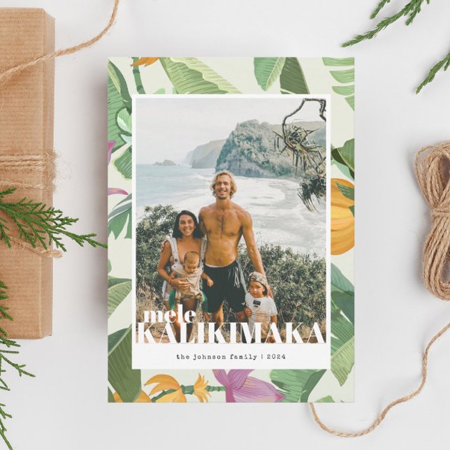 Tarjeta Festiva Mele Kalikimaka Hawaiian Photo Christmas Card (Subido por el creador)