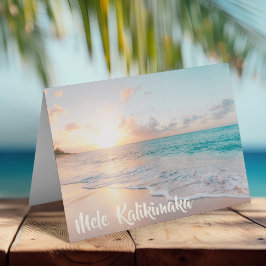 Tarjeta Festiva Mele Kalikimaka Hermosos Navidades de playa