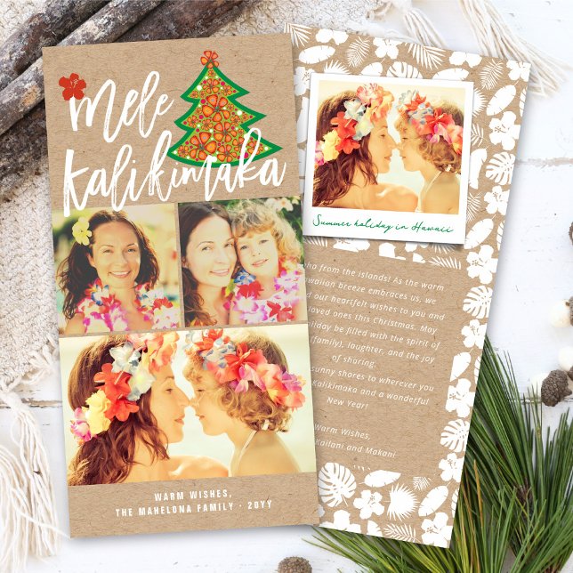 Tarjeta Festiva Mele Kalikimaka Hibiscus Christmas Tree Photo (Subido por el creador)