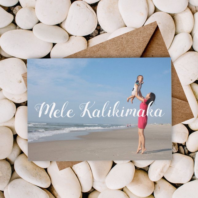 Tarjeta Festiva Mele Kalikimaka Moda Tipografía simple foto de pla (Subido por el creador)