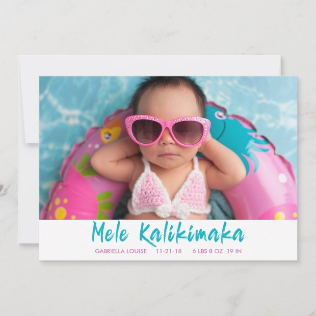 Tarjeta Festiva Mele Kalikimaka Navidades bebé foto de feriado (Anverso)
