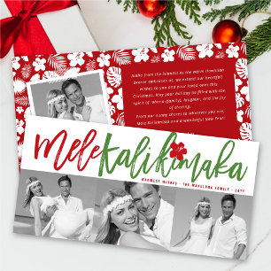 Tarjeta Festiva Mele Kalikimaka Navidades de Brush 3 Collage de fo