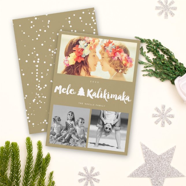 Tarjeta Festiva Mele Kalikimaka Navidades de Brush 3 Collage de fo (Subido por el creador)