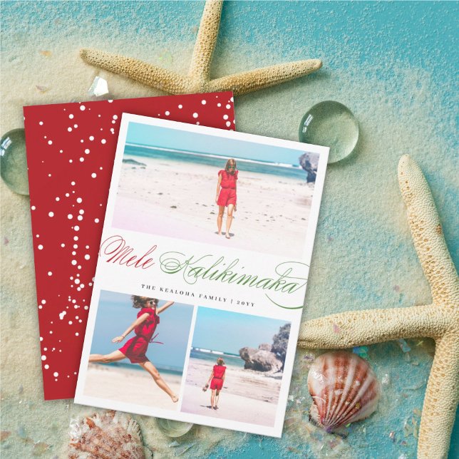 Tarjeta Festiva Mele Kalikimaka Navidades de guión clásico 3 Foto (Subido por el creador)