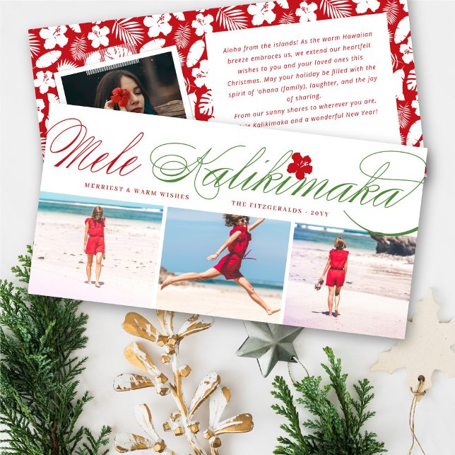 Tarjeta Festiva Mele Kalikimaka Navidades de guión clásico 3 Foto (Subido por el creador)