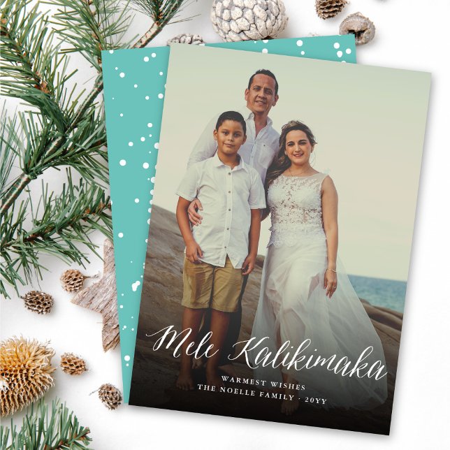 Tarjeta Festiva Mele Kalikimaka Script Moderno Navidades Photo (Subido por el creador)