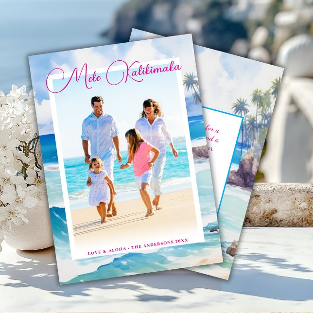 Tarjeta Festiva Mele Kalikimaka Tropical Christmas Photo (Subido por el creador)