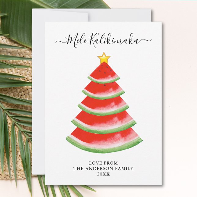 Tarjeta Festiva Mele Kalikimaka Watermelon (Subido por el creador)