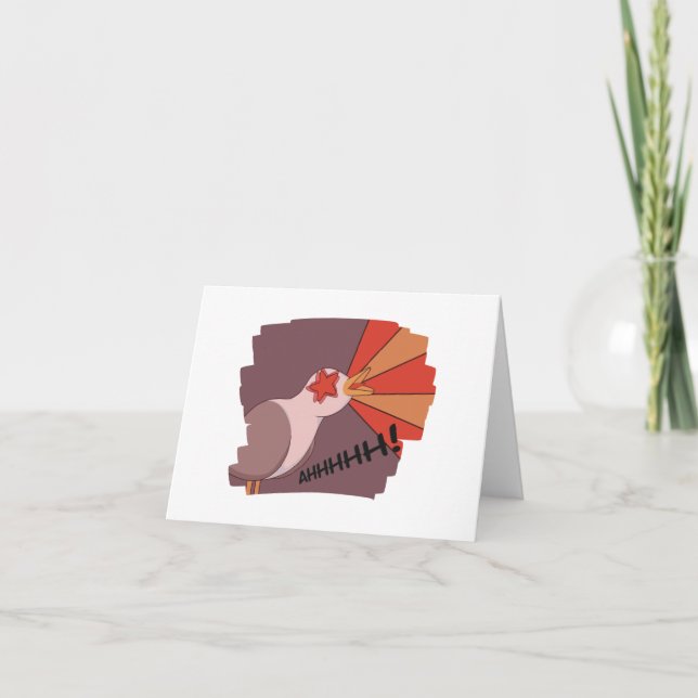 Tarjeta Festiva Meme de gaviota aguda de inhalación (Anverso)