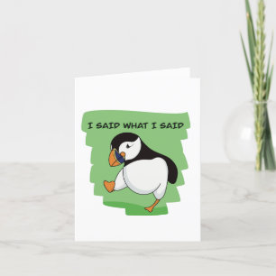 Tarjeta Festiva Meme de Puffin de Opinión poco popular
