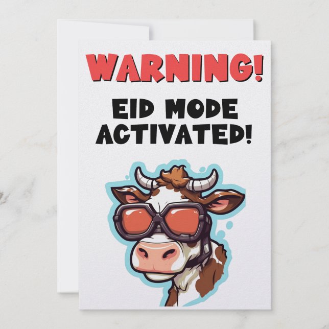 Tarjeta Festiva ¡Meme divertido de Eid Adha Feliz Eid! (Anverso)