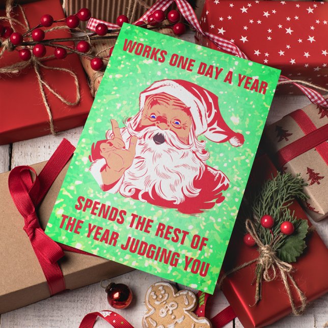 Tarjeta Festiva Meme divertido de Santa (Subido por el creador)