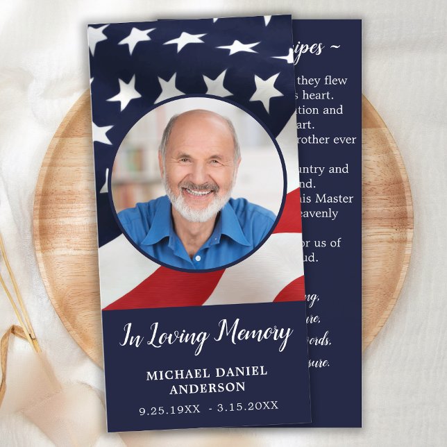 Tarjeta Festiva Memorial Poem Prayer Card Stars & Stripes Bookmark (Subido por el creador)