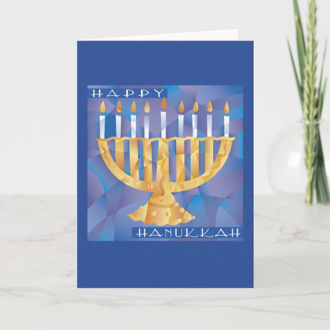 Tarjeta Festiva Menorah dividida (Anverso)