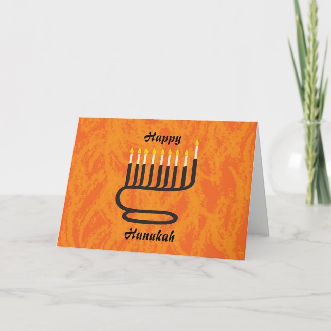 Tarjeta Festiva Menorah, feliz, Hanukah (Anverso)
