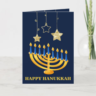 Tarjeta Festiva Menorah Feliz Janucá 