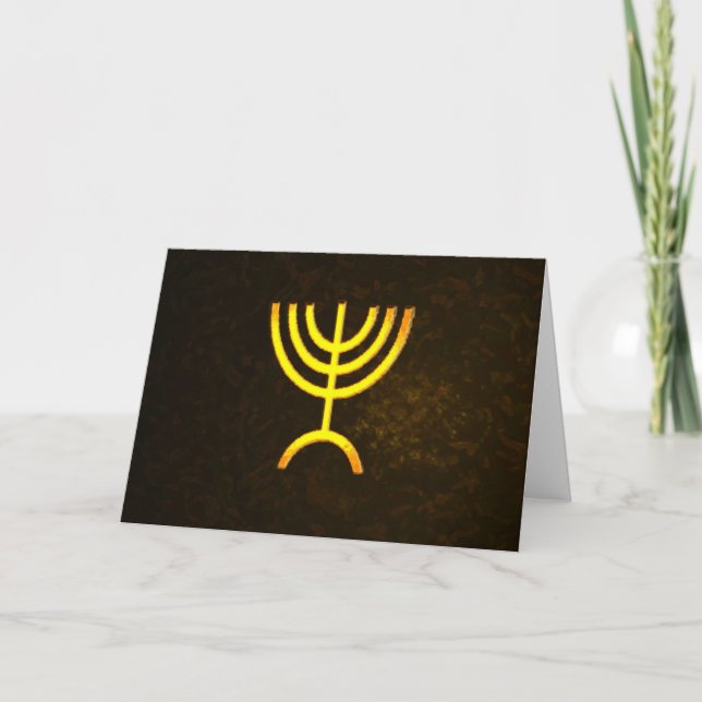 Tarjeta Festiva Menorah Flame (Anverso)