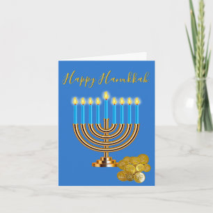 Tarjeta Festiva Menorah Hanukkah