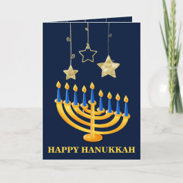 Tarjeta Festiva Menorah Happy Hanukkah