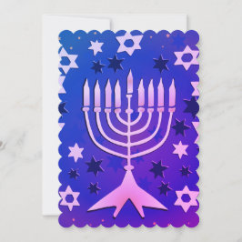 Tarjeta Festiva Menorah - Llanto feliz de Hanukkah