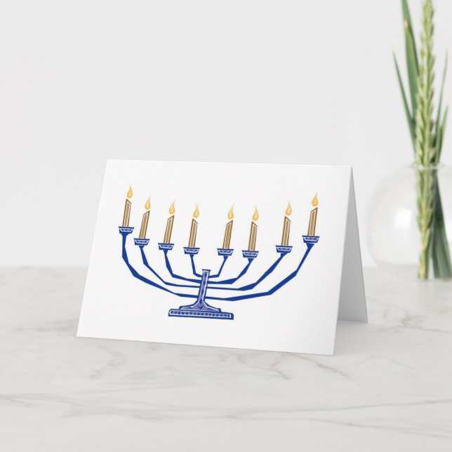 Tarjeta Festiva Menorah tradicional (Anverso)