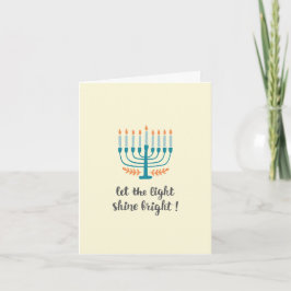 Tarjeta Festiva Menorah, Velas Liviadas, Dejar Luminoso Luminoso