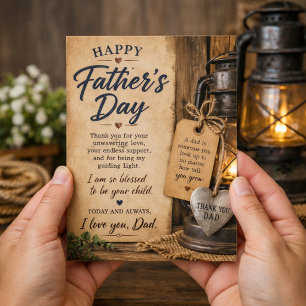 Tarjeta Festiva Mensaje de agradecimiento y amor del Día del Padre