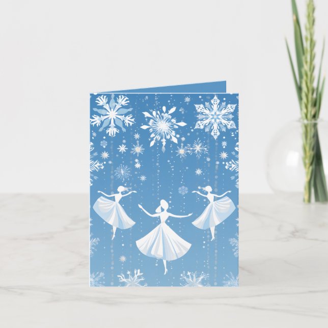 Tarjeta Festiva Mensaje de agregación de Ballet de Invierno festiv (Anverso)
