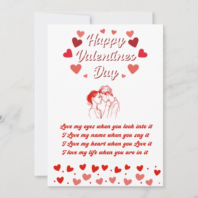 Tarjeta Festiva Mensaje de amor día de San Valentín (Anverso)