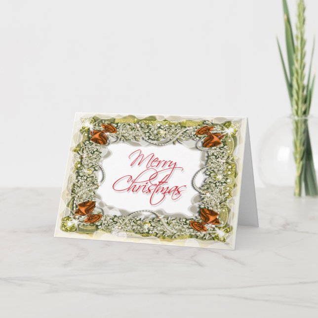 Tarjeta Festiva Mensaje de bienvenida para navidades elegantes (Anverso)