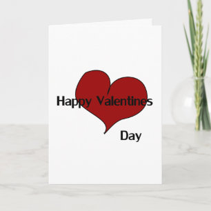 Tarjeta Festiva Mensaje de Corazón Rojo Simple >Tarjeta del Día de