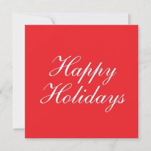 Tarjeta Festiva Mensaje de Felices Fiestas Rojo Brillante Sencillo