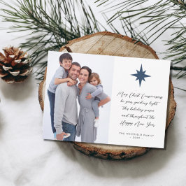 Tarjeta Festiva Mensaje de la estrella de la foto de los Navidades