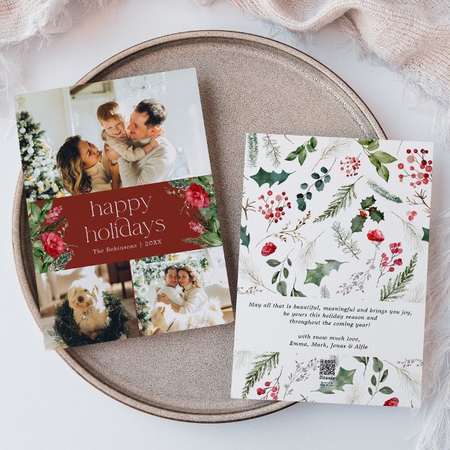 Tarjeta Festiva Mensaje de personalizado 3 Foto Botánica Roja Borg (Subido por el creador)