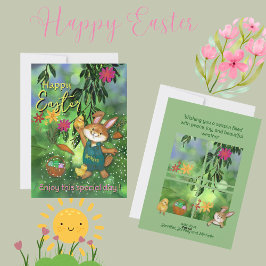 Tarjeta Festiva Mensaje de Personalizado de Pollo de Semana Santa