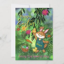 Tarjeta Festiva Mensaje de Personalizado de Pollo de Semana Santa 