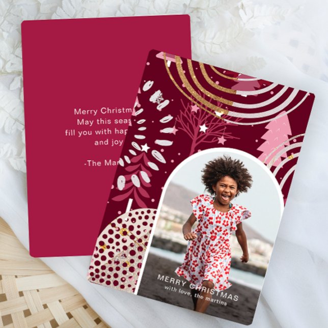 Tarjeta Festiva Mensaje de saludo de foto de bonito Pink Merry Chr (Subido por el creador)