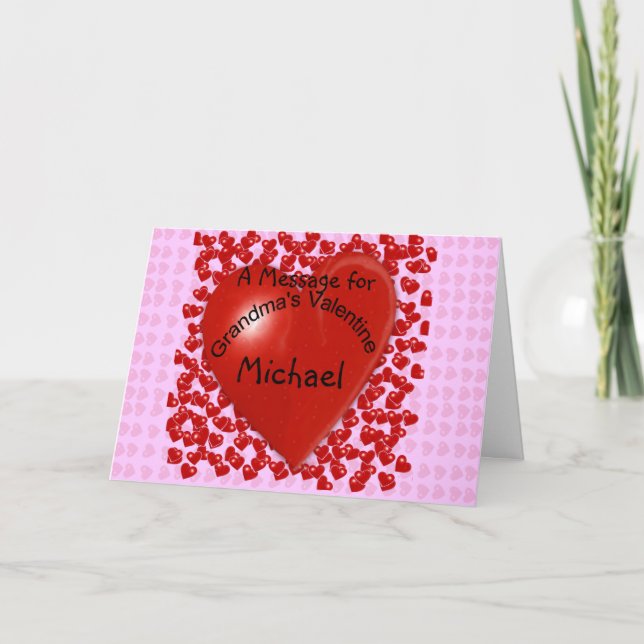Tarjeta Festiva Mensaje de San Valentín de la abuela (Anverso)