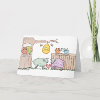 Tarjeta Festiva Mensaje del día de San Valentín de los animales