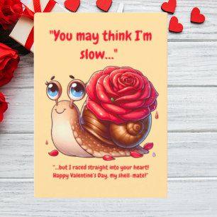 Tarjeta Festiva Mensaje Divertido Simple Lindo Caracol Floral San 