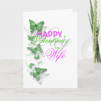 Tarjeta Festiva Mensaje floral de la esposa de San Valentín románt