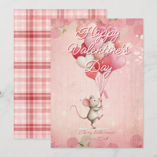 Tarjeta Festiva Mensaje personalizado Día de San Valentín ratón an