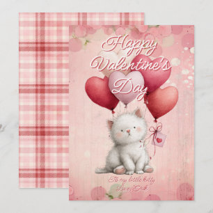 Tarjeta Festiva Mensaje personalizado gato animal día de San Valen